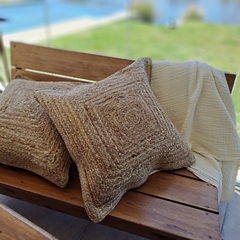 Almohadon de yute natural 60x60cm - kazaru