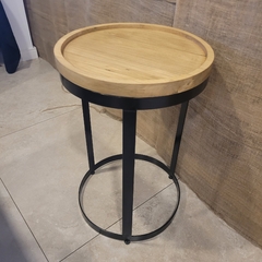 Mesa Wood redonda madera hierro 50x74cm en internet