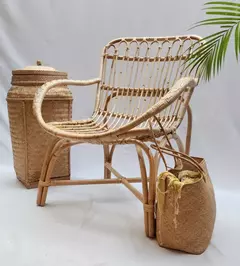 Sillón de autor Rattan natural apoya brazos curvos Indonesia - comprar online