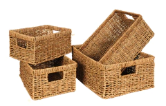 Cajon Seagrass Rectangular con manijas rigido grande 35cm en internet