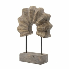 Escultura Adorno pedestal Fosil Madera Arco 49x34x13,5cm - kazaru