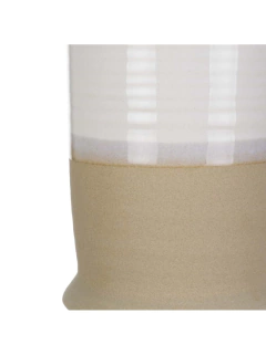 Vasija cantaro combinado blanco beige grande con asa 44cm en internet