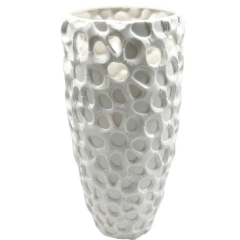 Florero blanco escamas 27cm - kazaru