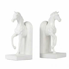 Sujeta Libros Jockey Caballos blancos 31x14,5cm