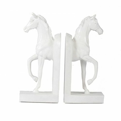 Sujeta Libros Jockey Caballos blancos 31x14,5cm en internet