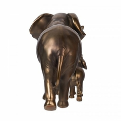 Adorno Elefantes dorado 33cm - kazaru