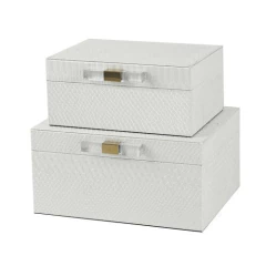 CAJA BLANCA PIEL SERPIENTE Y ACRILICO chica - tienda online