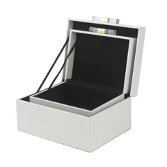 CAJA BLANCA PIEL SERPIENTE Y ACRILICO chica en internet