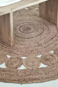 ALFOMBRA SIAM yute trenzado natural redonda 120cm en internet