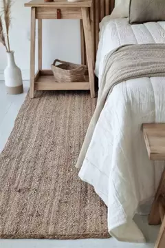 ALFOMBRA COSTADO DE CAMA GUNA yute trenzado natural 100X60cm - comprar online