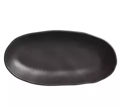 BANDEJA FUENTE OVALADA PLAIN NEGRO 32cm - kazaru