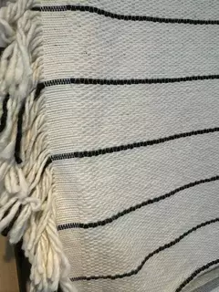 MANTA ALGODON EIBAR OPTICO/LINEAS NEGRAS 180X140CM - comprar online
