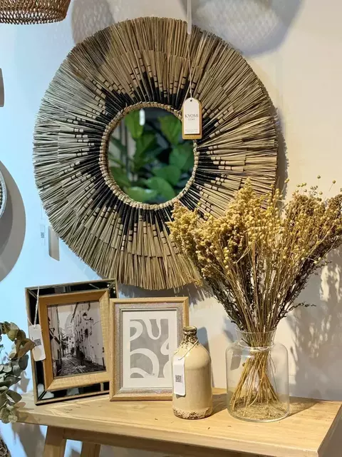 ESPEJO FIBRA NATURAL BORDE DESFLECADO 120800