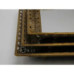 Set X3 Bandejas Rectangulares espejadas planas dorado viejo - kazaru