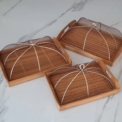 Bandeja de Bambú con tapa Grande 40x29 cm. - comprar online