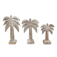 Set x3 PALMERAS MADERA 28 35 40CM