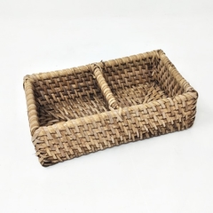 Cesto chico doble Rattan 16x8cm sal azucar te