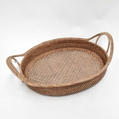 Bandeja Rattan Oval Manijas 55Cm