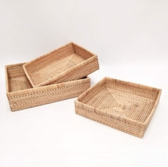 Bandeja Rattan cuadrada chica 30cm