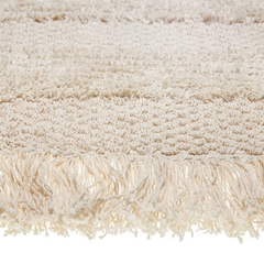 Alfombra franjas beige cruda con flecos 50x80cm - comprar online