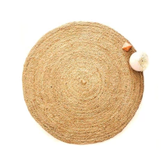 Alfombra de yute trenzado natural redonda 90cm