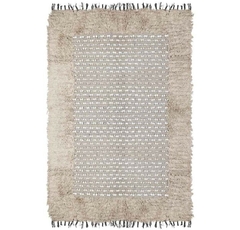 Alfombra handira combinada flecos negros 120x180cm - comprar online