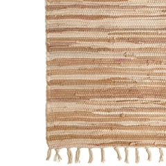 Alfombra vetas beige marron crudo tela 90x150cm - comprar online