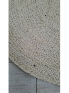 Alfombra Redonda yute trenzado natural blanco WHITE WASH 120cm - comprar online
