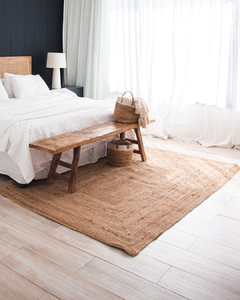 Alfombra de yute trenzado natural rectangular XL 290x190cm en internet