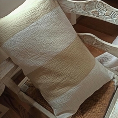 Almohadon Bambú beige rayas gruesas 40x70cm