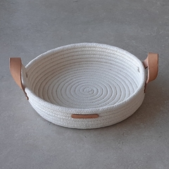 Cesto de Cuerdas circular color natural chica 26x6 - comprar online