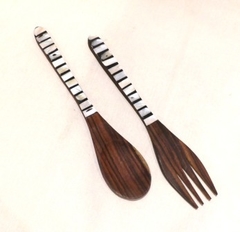 Set x2 Cuchara y tenedor carey largas 30Cm