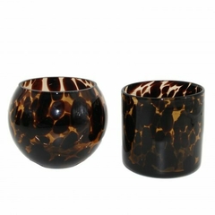 Florero vidrio manchas Marit chico 13x10cm - comprar online