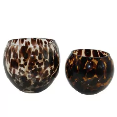 Florero vidrio manchas Marit grande 14x13cm - comprar online