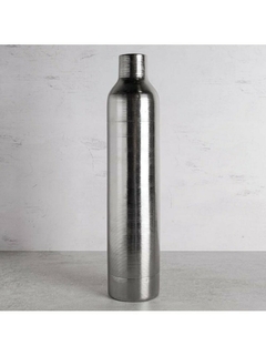 Florero Botellon Florero Plata Rayado 13x39cm industrial