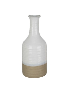 Florero combinado blanco beige grande 35cm