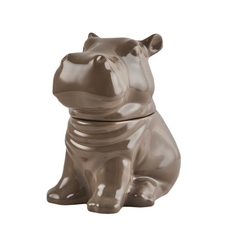 Hipopotamo ceramica gris vison con tapa 23cm