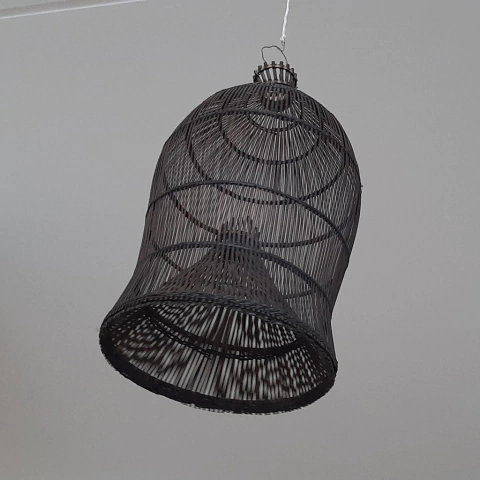 Lampara trampa de camarones chica rattan 40cm