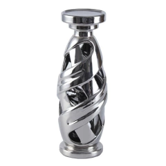 Candelabro ceramica plata 28cm