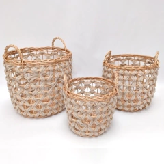 Canastos de Rattan trenzados con tela grande 40cm