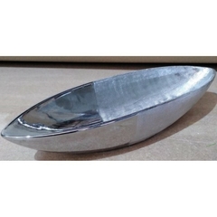 Centro de mesa oval cerámica plata 13x40cm - tienda online