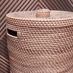 Cesto Rattan para ropa color marrón 50x35cm - comprar online