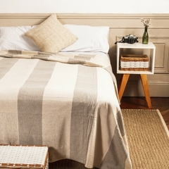 Sobrecama rayas finas grises 2y1/2 plazas 240x260cm