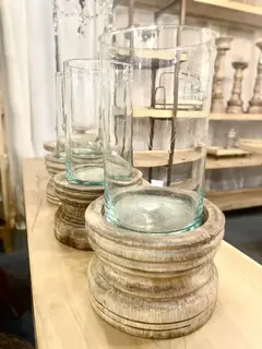 Candelabro Taco 19cm con vidrio - kazaru