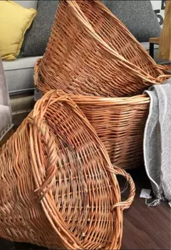 Imagen de CANASTO MIMBRE LEÑERO CONICO GRANDE 46cm