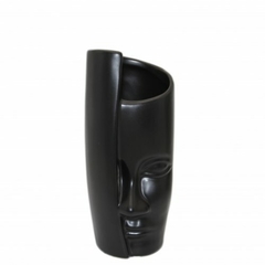 Florero media cara Hiding Faces chico negro 21cm