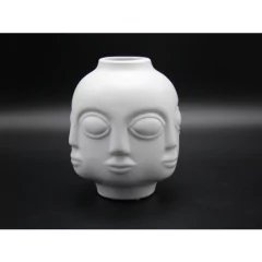 Florero jarrón Caras Adler Buda 15x15x19cm - comprar online