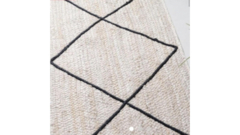 Alfombra de yute trenzado natural Blanco camino 200x80cm - tienda online