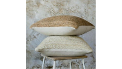 Imagen de Almohadon de yute natural Blanco 45x45cm