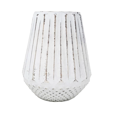 Portavela De Vidrio Blanco Cónico 19Cm